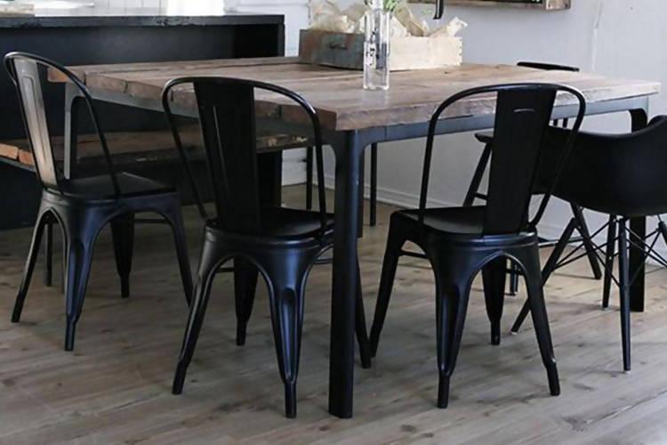 Silla Tolix Metalica Para Comedor Restaurante - Negra - VIRTUAL MUEBLES