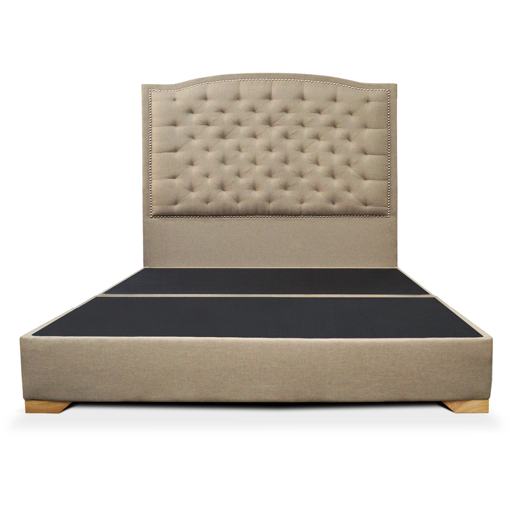 Cama Lawrence tela camel 200 cm - VIRTUAL MUEBLES