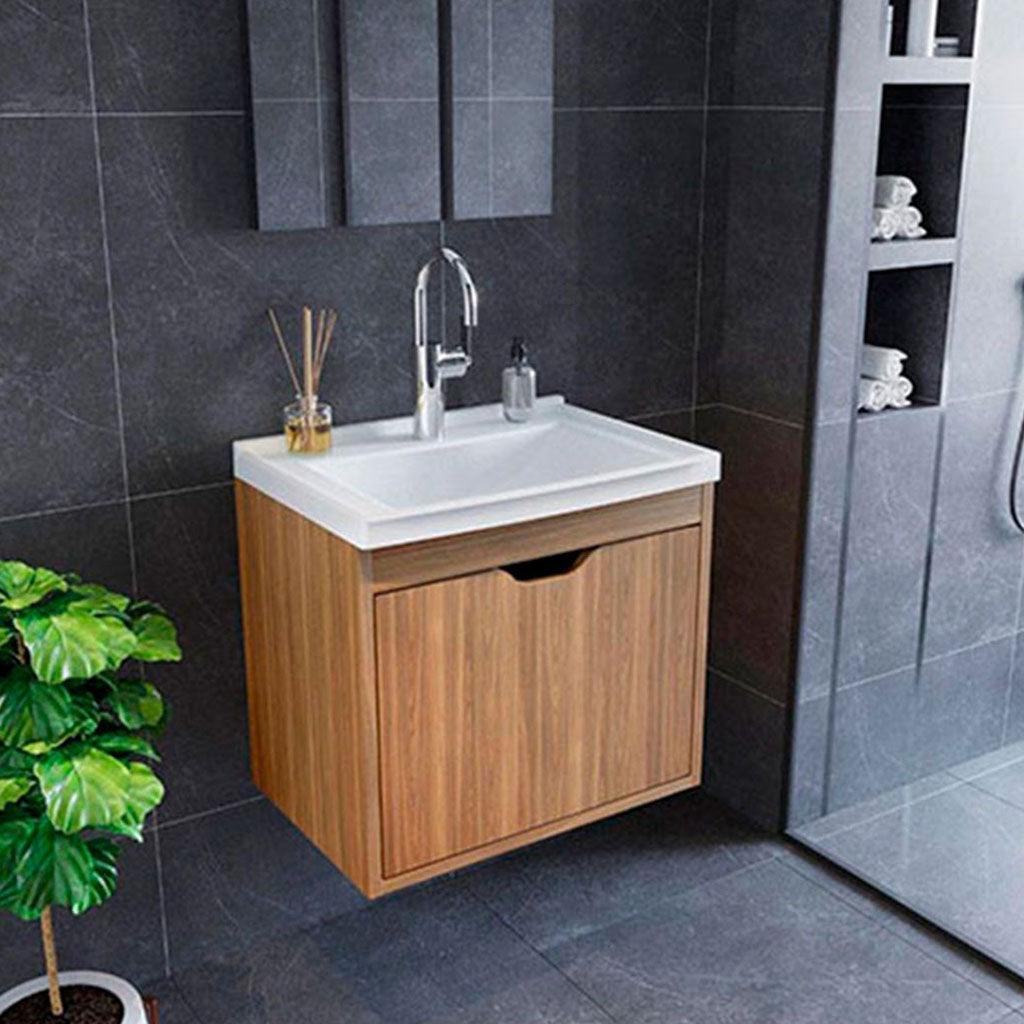 Mueble de baño con lavamanos graz teca - VIRTUAL MUEBLES