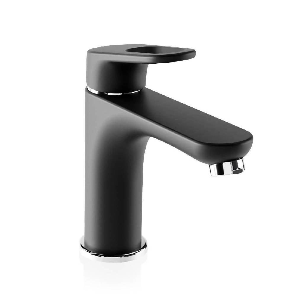 Grifería Lavamanos Corona Monocontrol Koral Media Mate Black Antimicrobiano - VIRTUAL MUEBLES