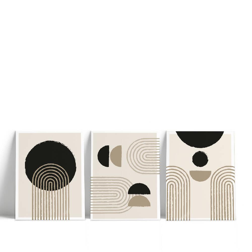 Triptico Nude Geometric 37 cm x 50 cm