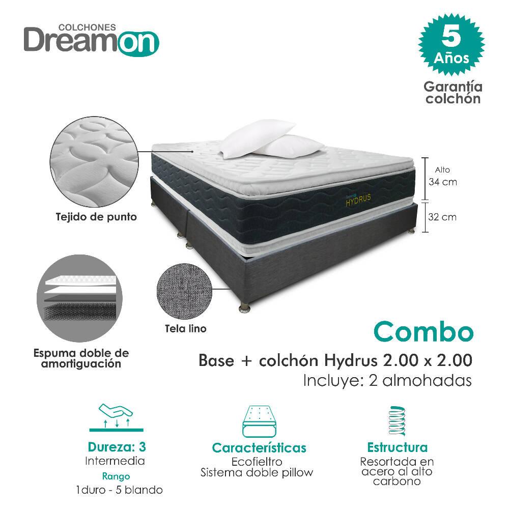 Colchón Con Base Dreamon Hydrus King Intermedio - VIRTUAL MUEBLES
