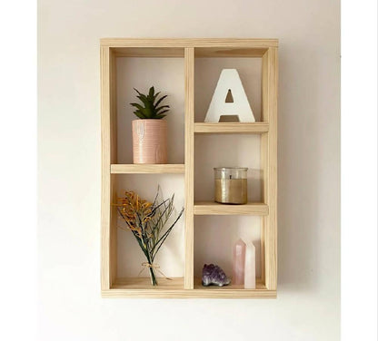 Repisa 5 puestos en madera pino - VIRTUAL MUEBLES