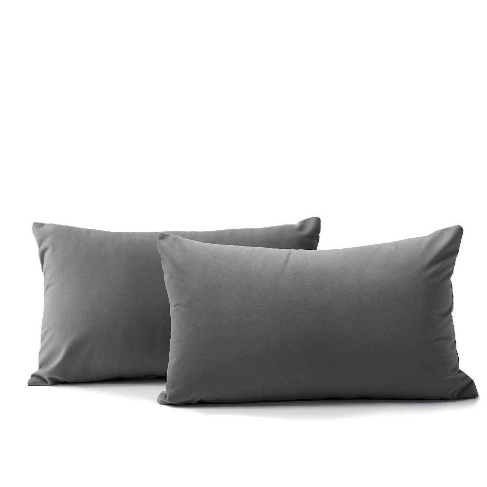 Kit x2 Funda para Cojin Almohada Tela 70x50 Gris Oscuro