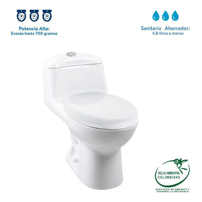 Sanitario Corona Smart Alongado Blanco - VIRTUAL MUEBLES