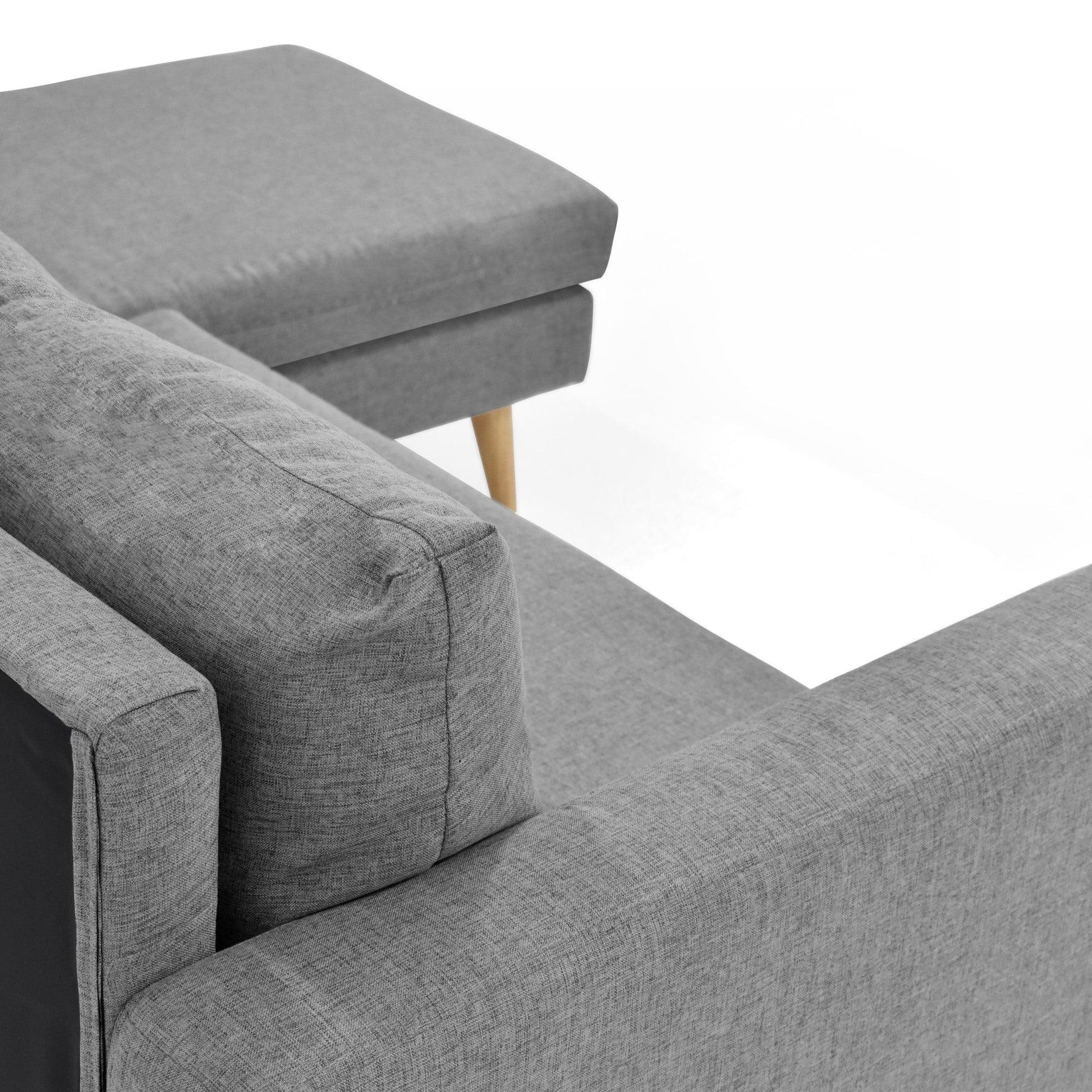 Sofa 3 Puestos Barbados Tela Poliester Gris - VIRTUAL MUEBLES