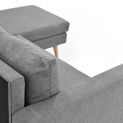 Sofa 3 Puestos Barbados Tela Poliester Gris - VIRTUAL MUEBLES