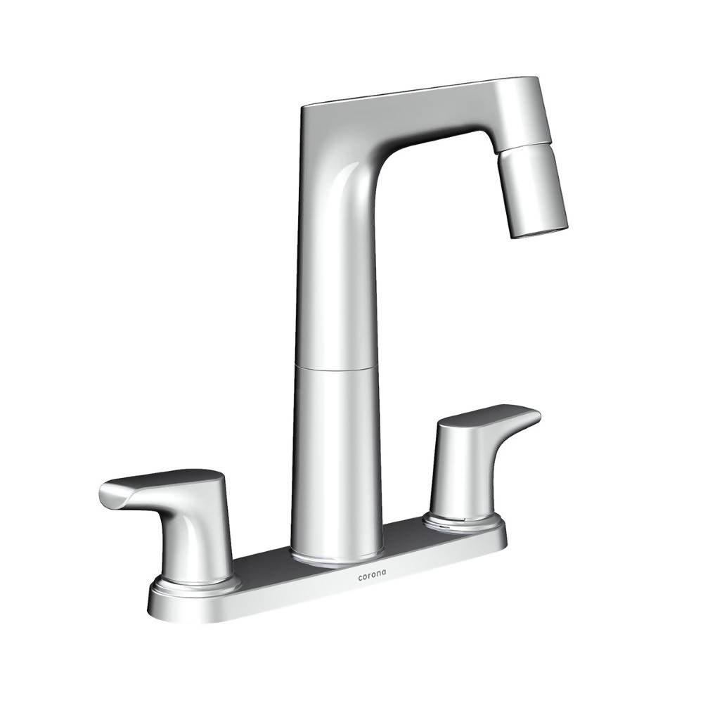Grifería Corona Lavaplatos 8 Pulgadas Sobreponer Cascade Cromo - VIRTUAL MUEBLES