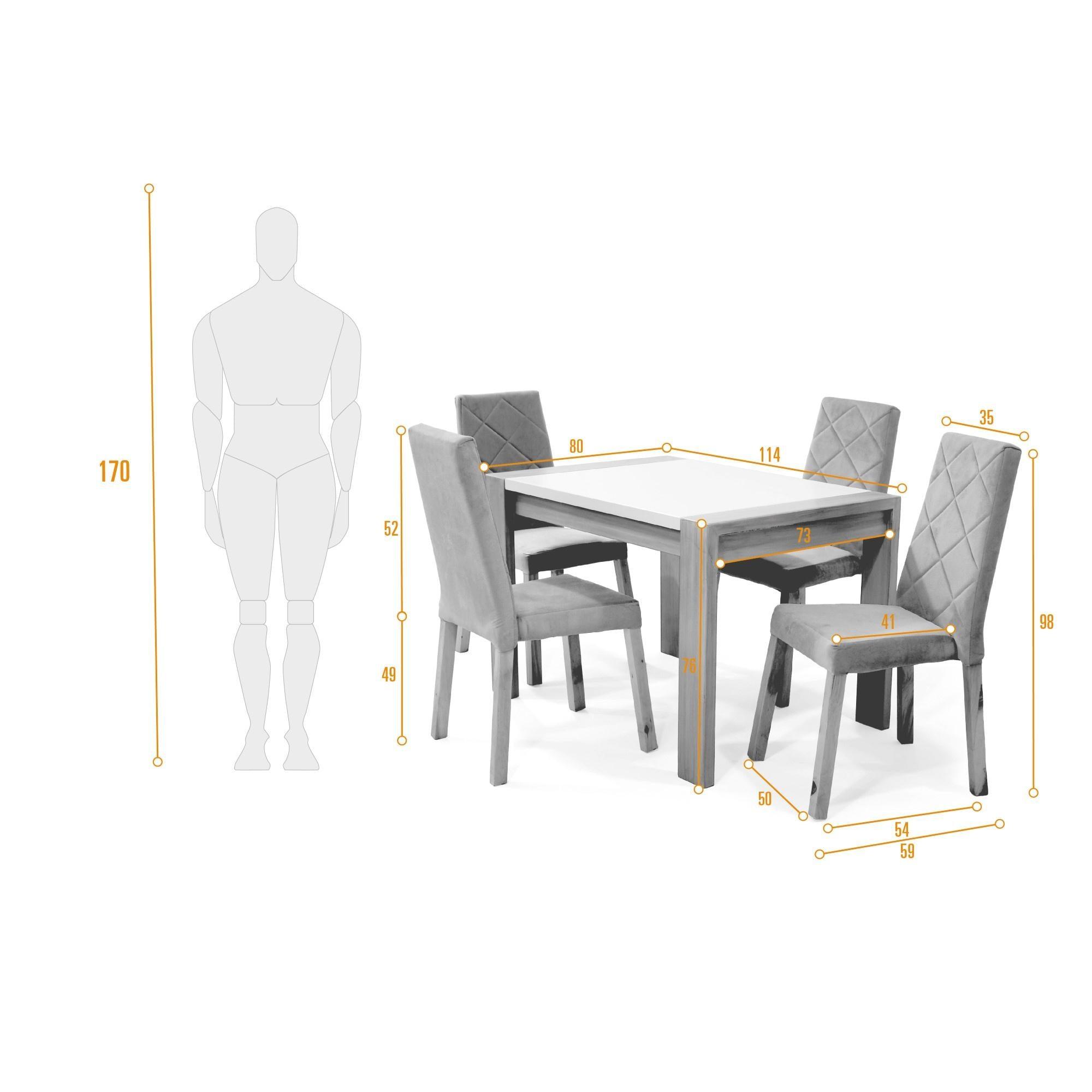 Comedor 4 Puestos Arkansas Sillas Liverpool Tela Gris