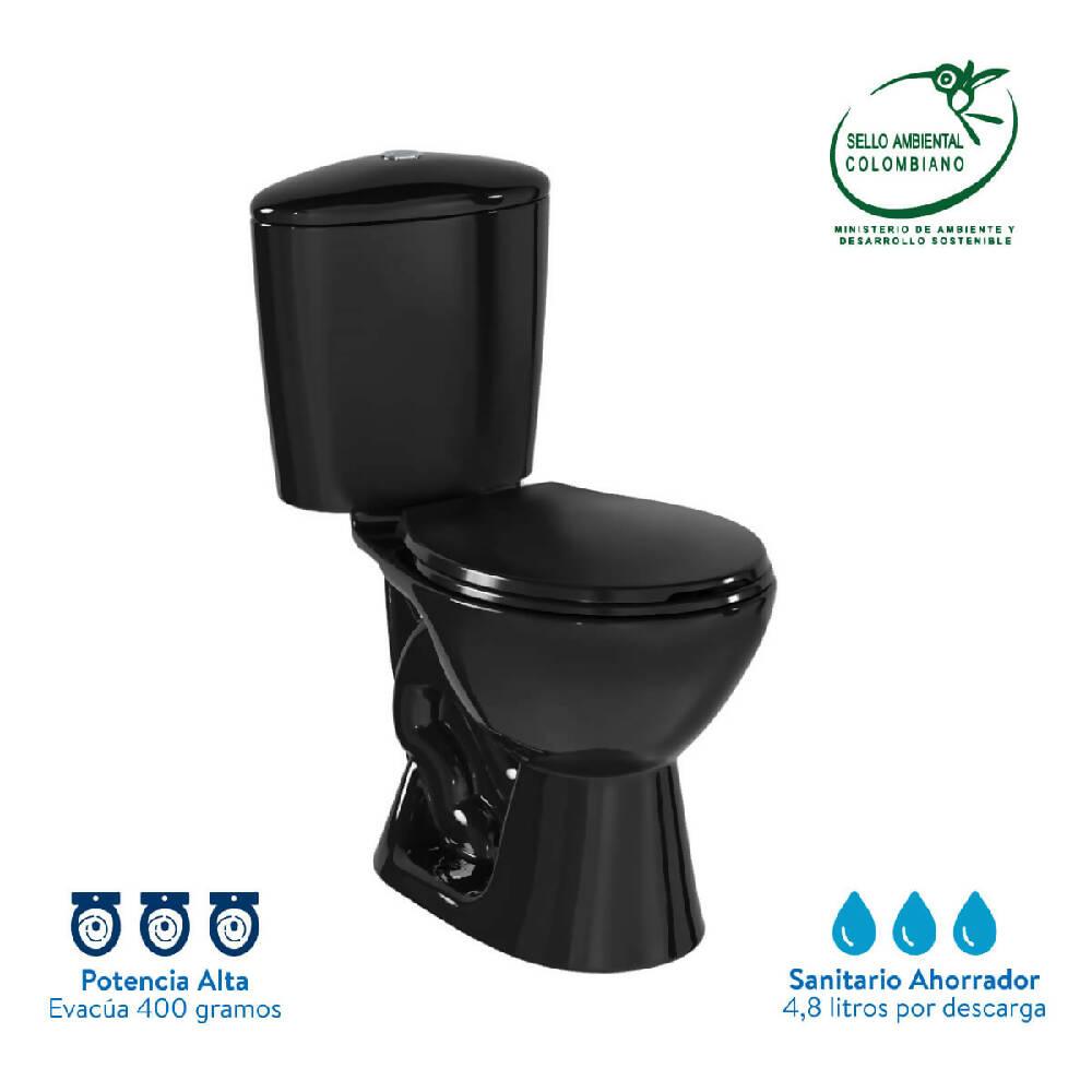 Sanitario Corona Manantial Pro Redondo Negro - VIRTUAL MUEBLES