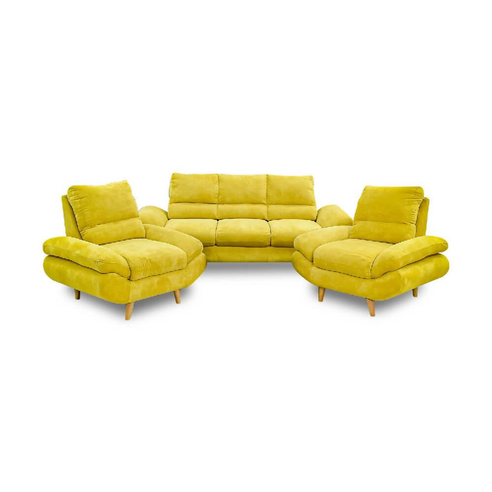 Sala Venecia 3 puestos amarillo - VIRTUAL MUEBLES
