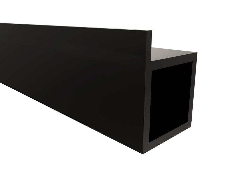 Perfil cubo modular soporte tablero x 3m pintura negra - VIRTUAL MUEBLES
