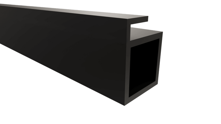 Perfil cubo modular soporte vidrio x 3m pintura negra - VIRTUAL MUEBLES