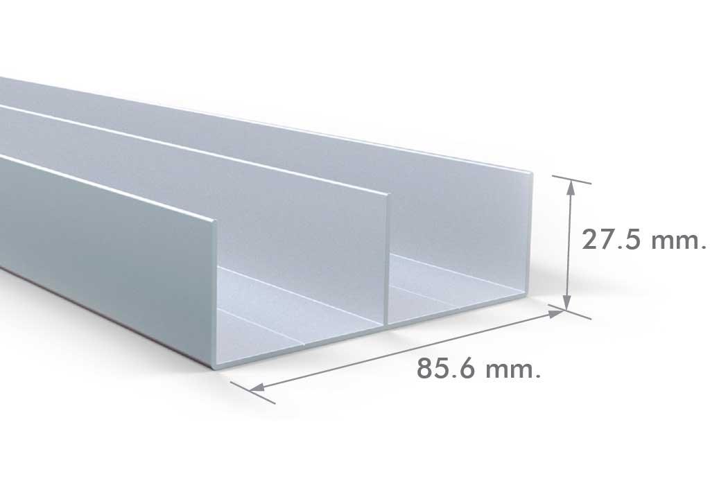 Perfil guía superior puerta amazonas x 3m - VIRTUAL MUEBLES