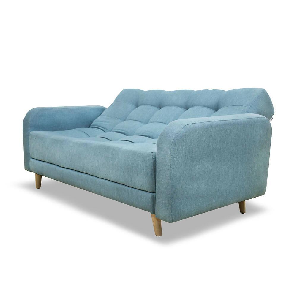 Sofá cama Milán azul celeste poliéster - VIRTUAL MUEBLES