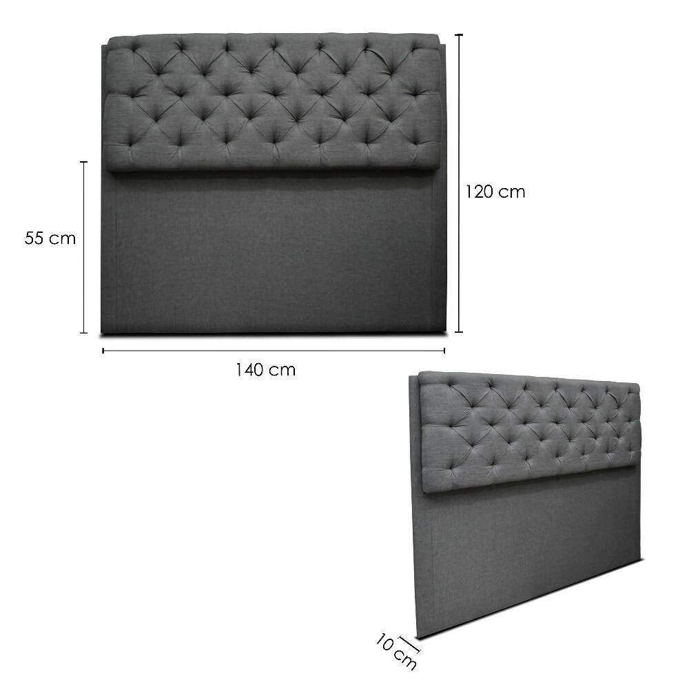 Cabecero Dreamer de piso gris 140 cm - VIRTUAL MUEBLES