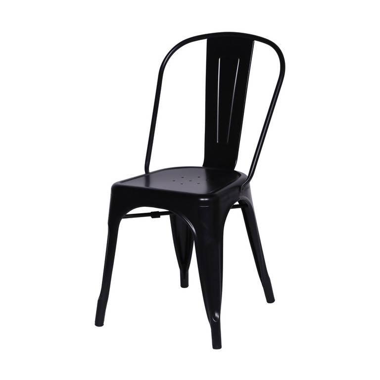 Silla Tolix Metalica Para Comedor Restaurante - Negra - VIRTUAL MUEBLES