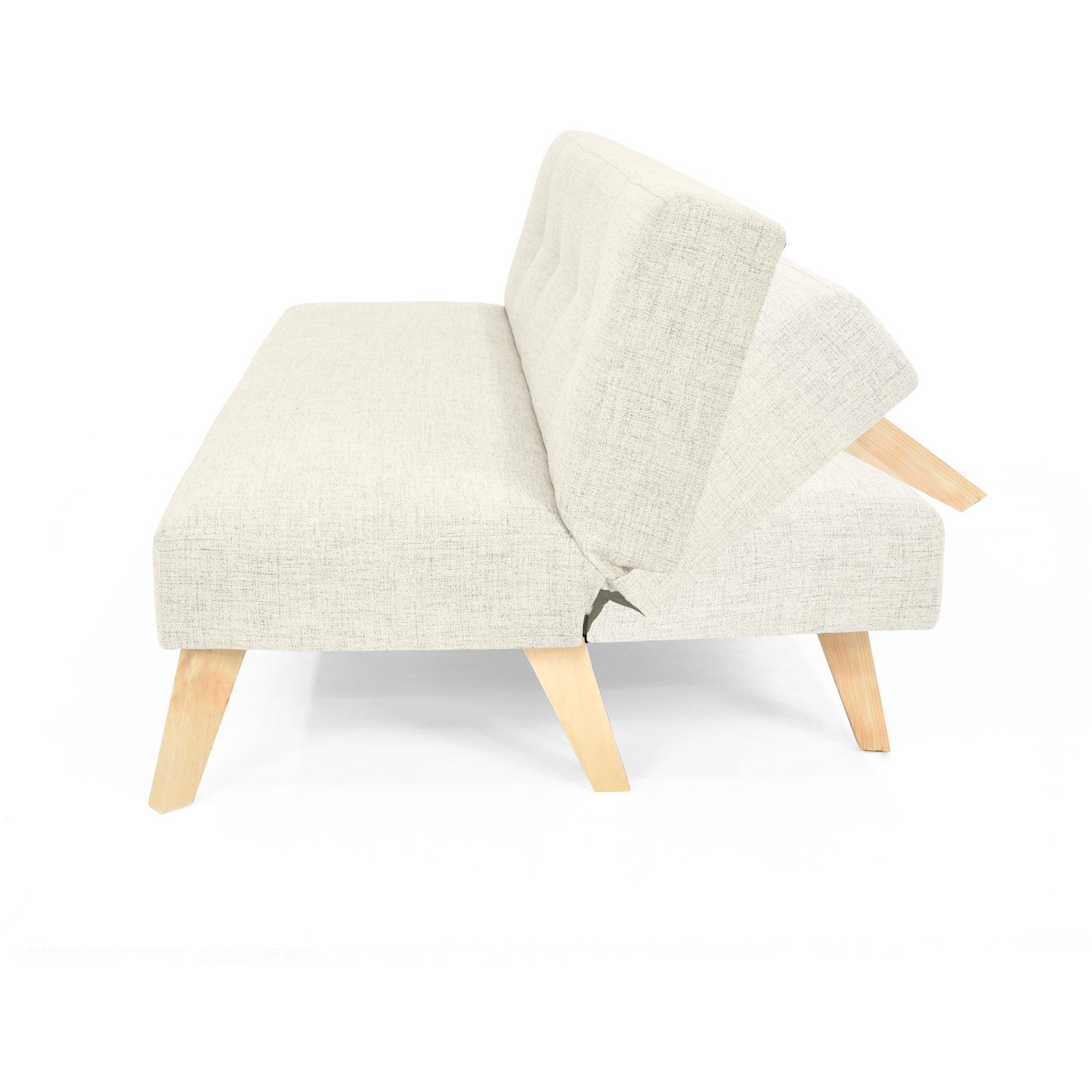 Futon London 3 Posiciones Tela Taupe - VIRTUAL MUEBLES
