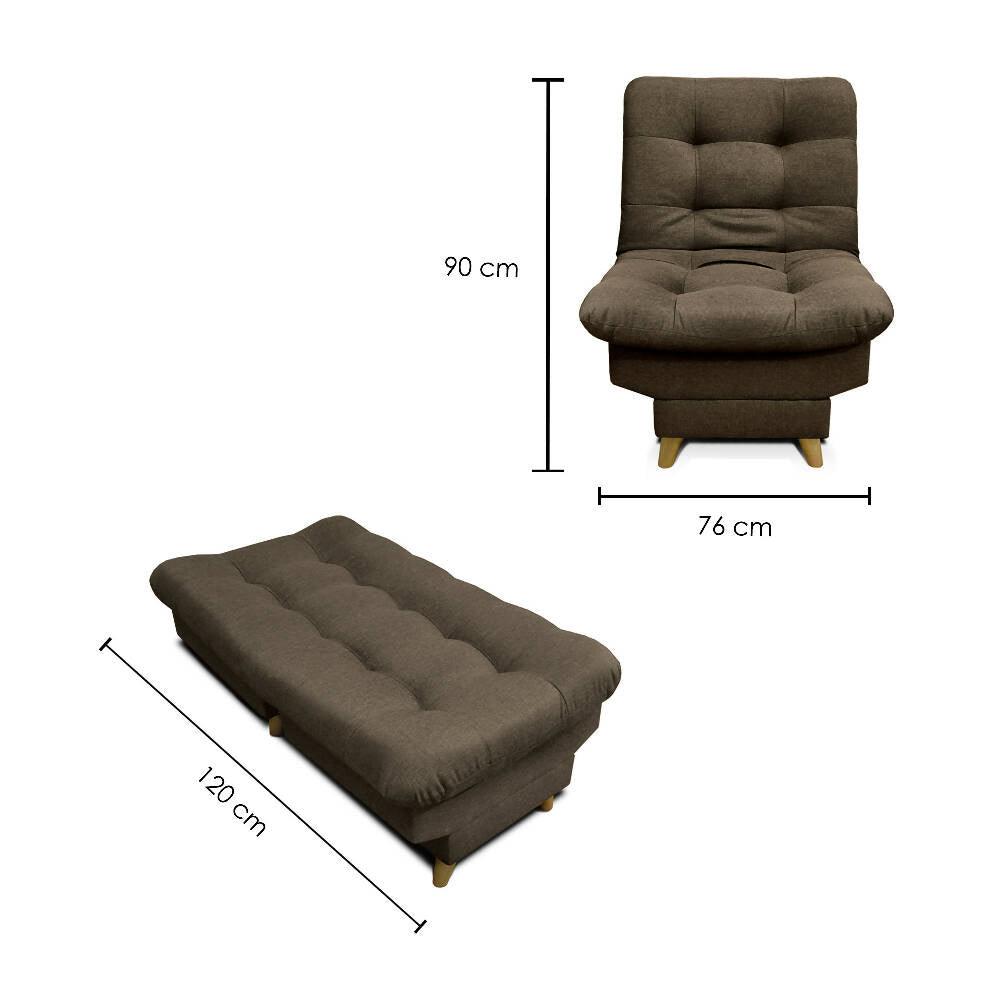 Silla Clic Clac Carvallo Lux Tela Café - VIRTUAL MUEBLES