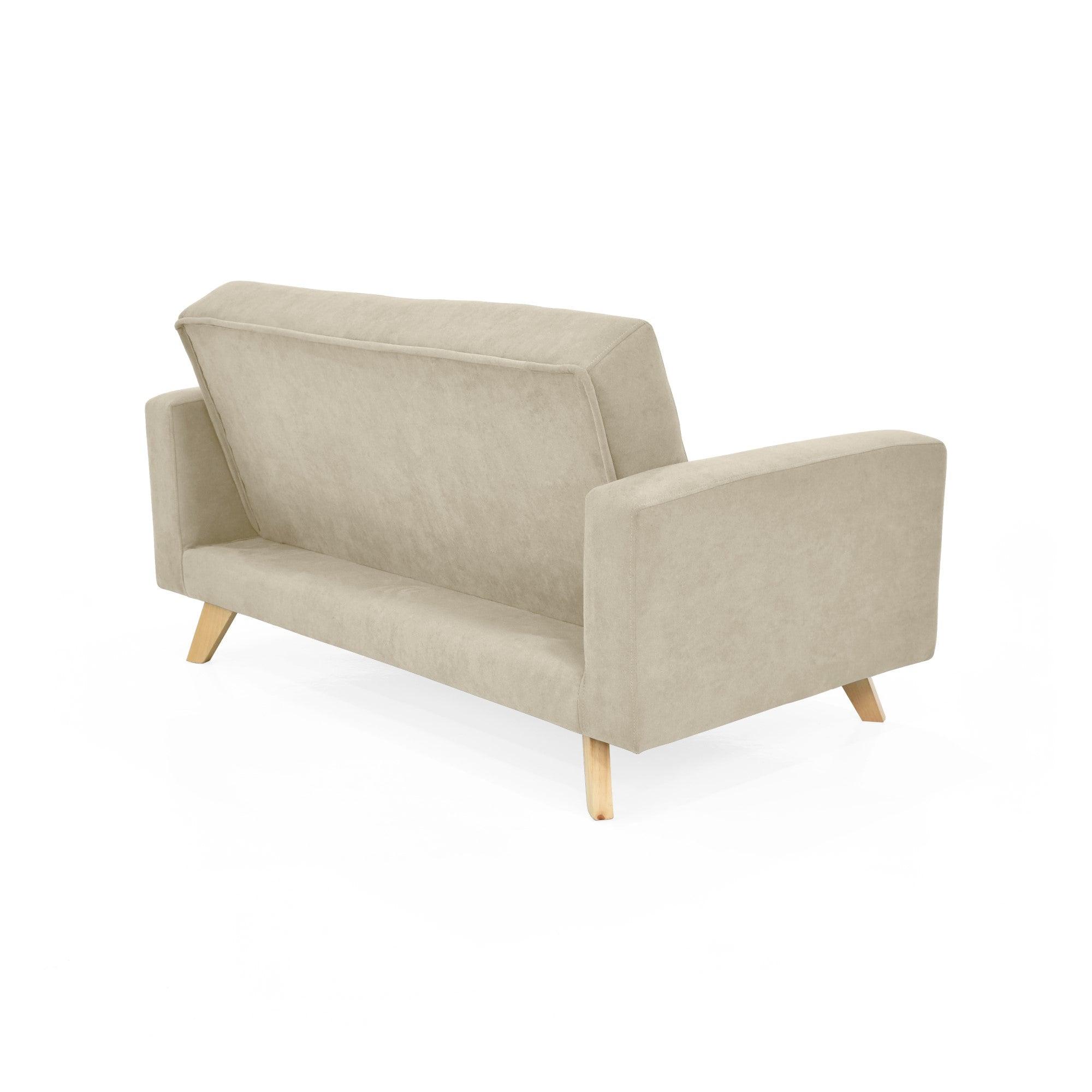 Sofa 2 Puestos Barza Tela Taupe - VIRTUAL MUEBLES