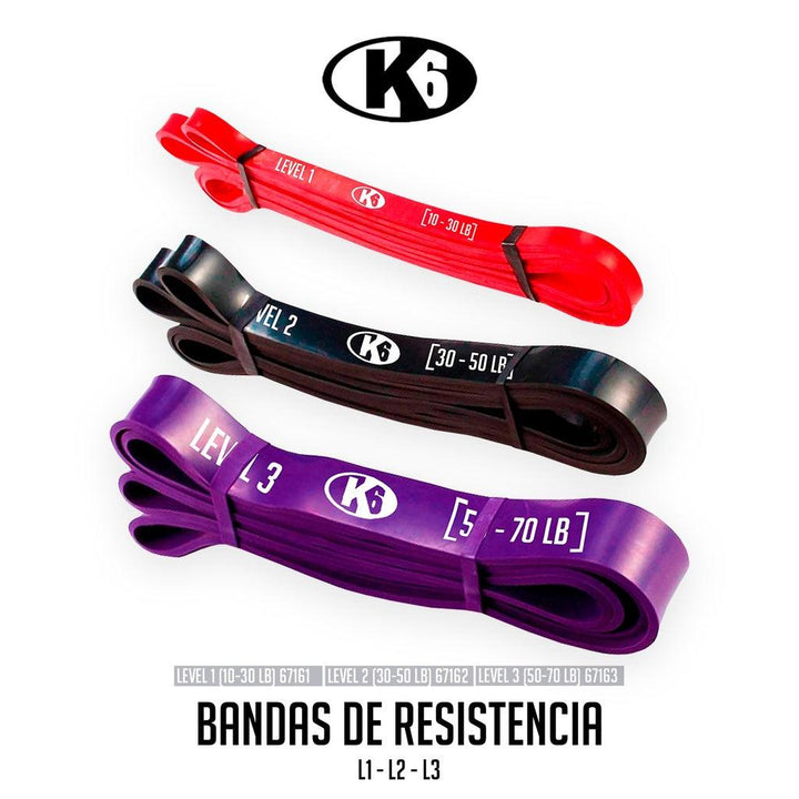 Banda De Resistencia Elástica 50-70 Lb 208cm Latex K6 Morado - VIRTUAL MUEBLES