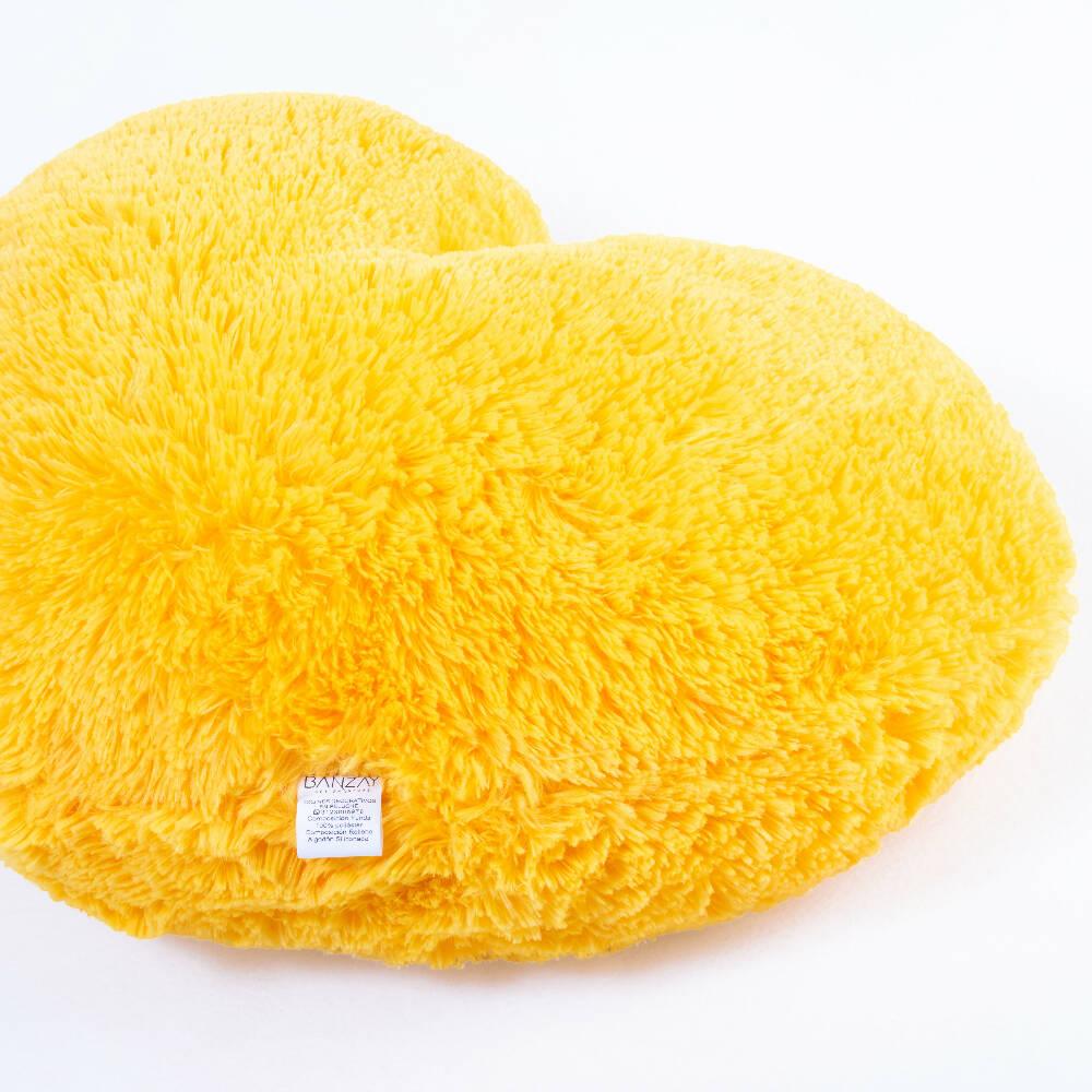 Cojín Decorativo Peludo Corazón Amarillo - VIRTUAL MUEBLES