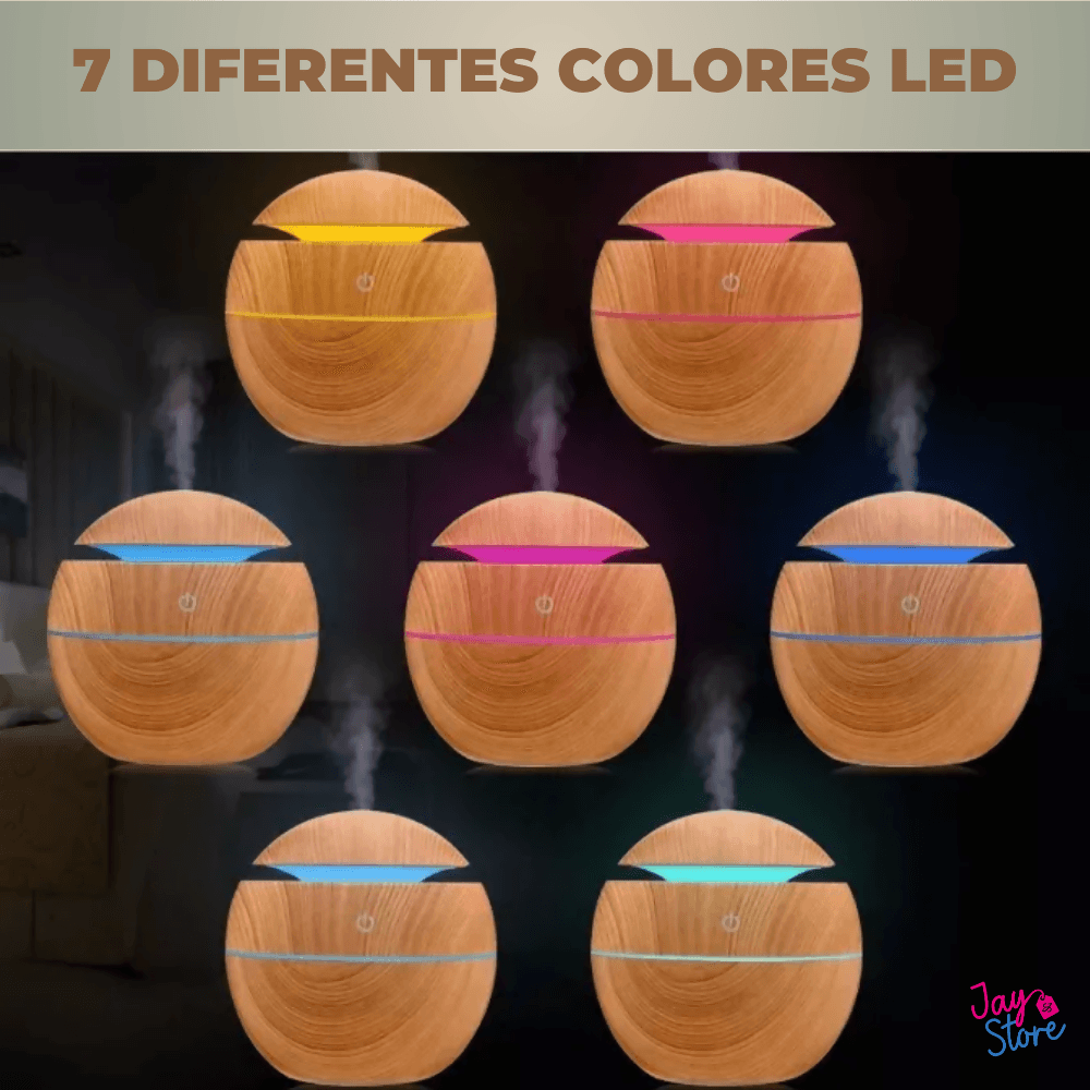 Humidificador Led + Esencia Difusor De Aromas Usb 7 Colores - VIRTUAL MUEBLES
