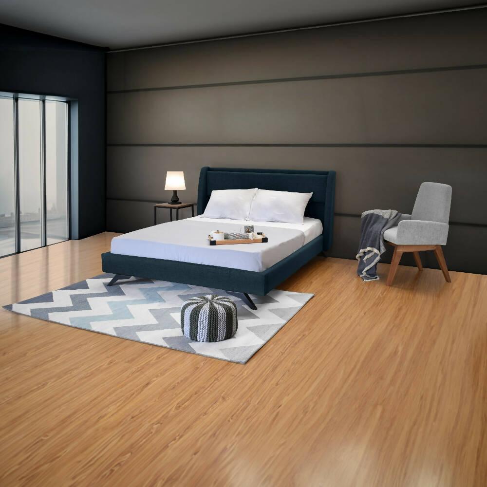 Cama Siena Doble 162 x 202 cm Tela - Plomo
