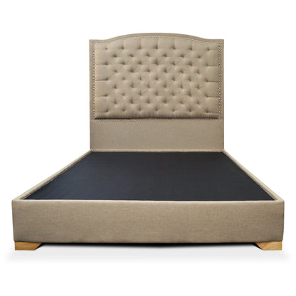 Cama Lawrence tela camel 100 cm - VIRTUAL MUEBLES