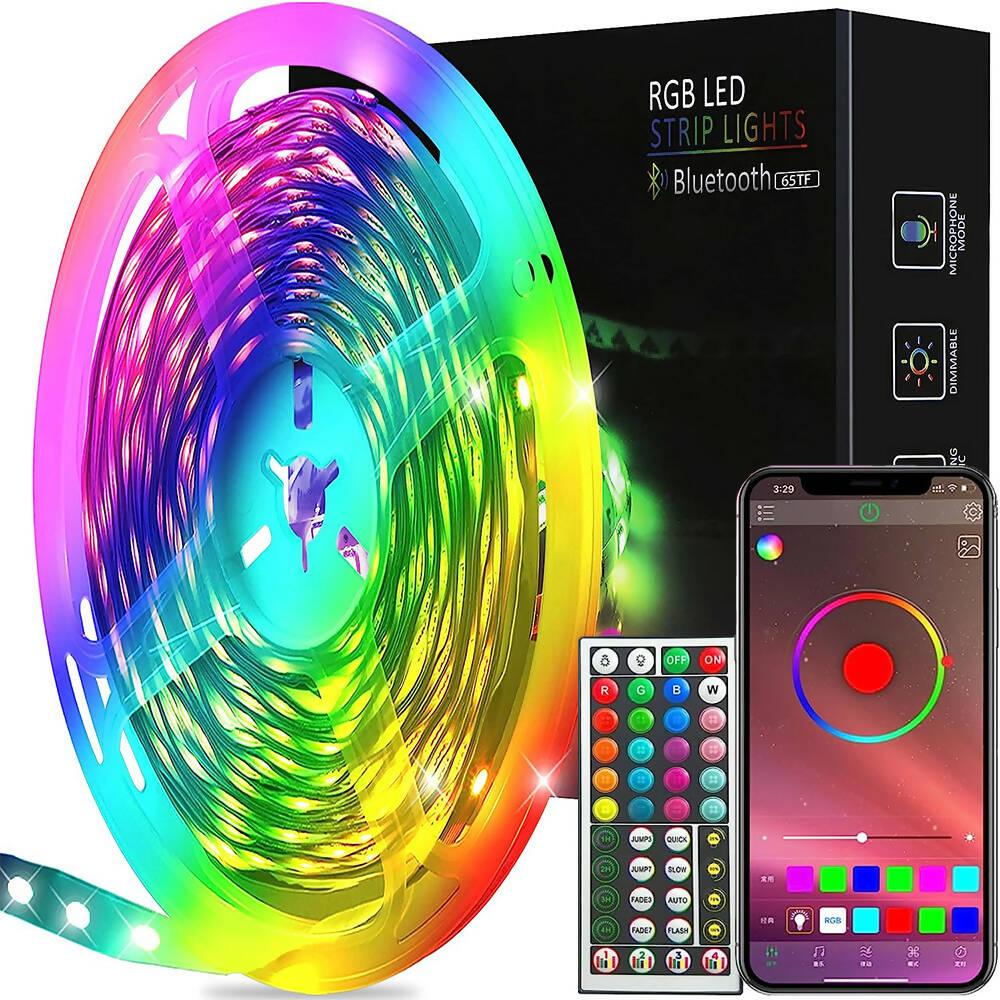 Cinta De Luz LED 20mts Bluetooth 5050 RGB + Control - VIRTUAL MUEBLES