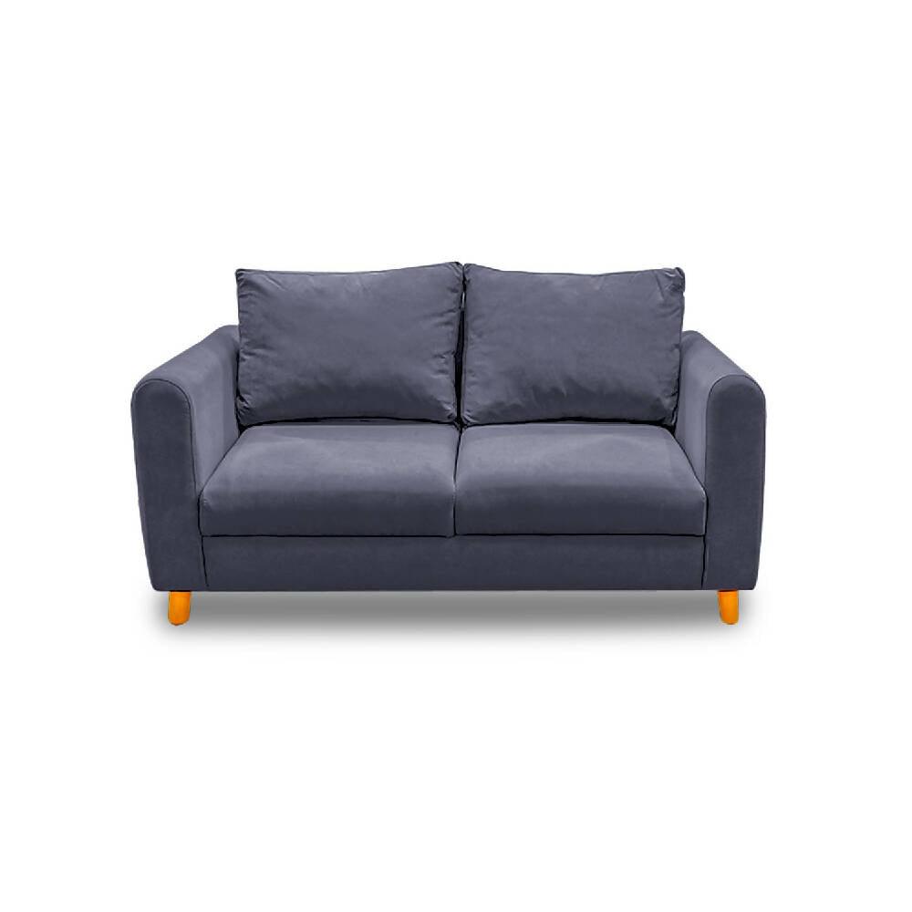 Sofá Prato Zulia poliéster grafito y patas de madera - VIRTUAL MUEBLES