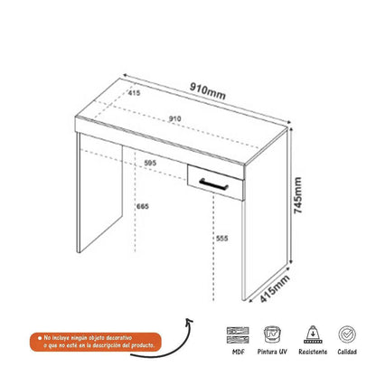 Escritorio Cooler Bertolini - Blanco - VIRTUAL MUEBLES