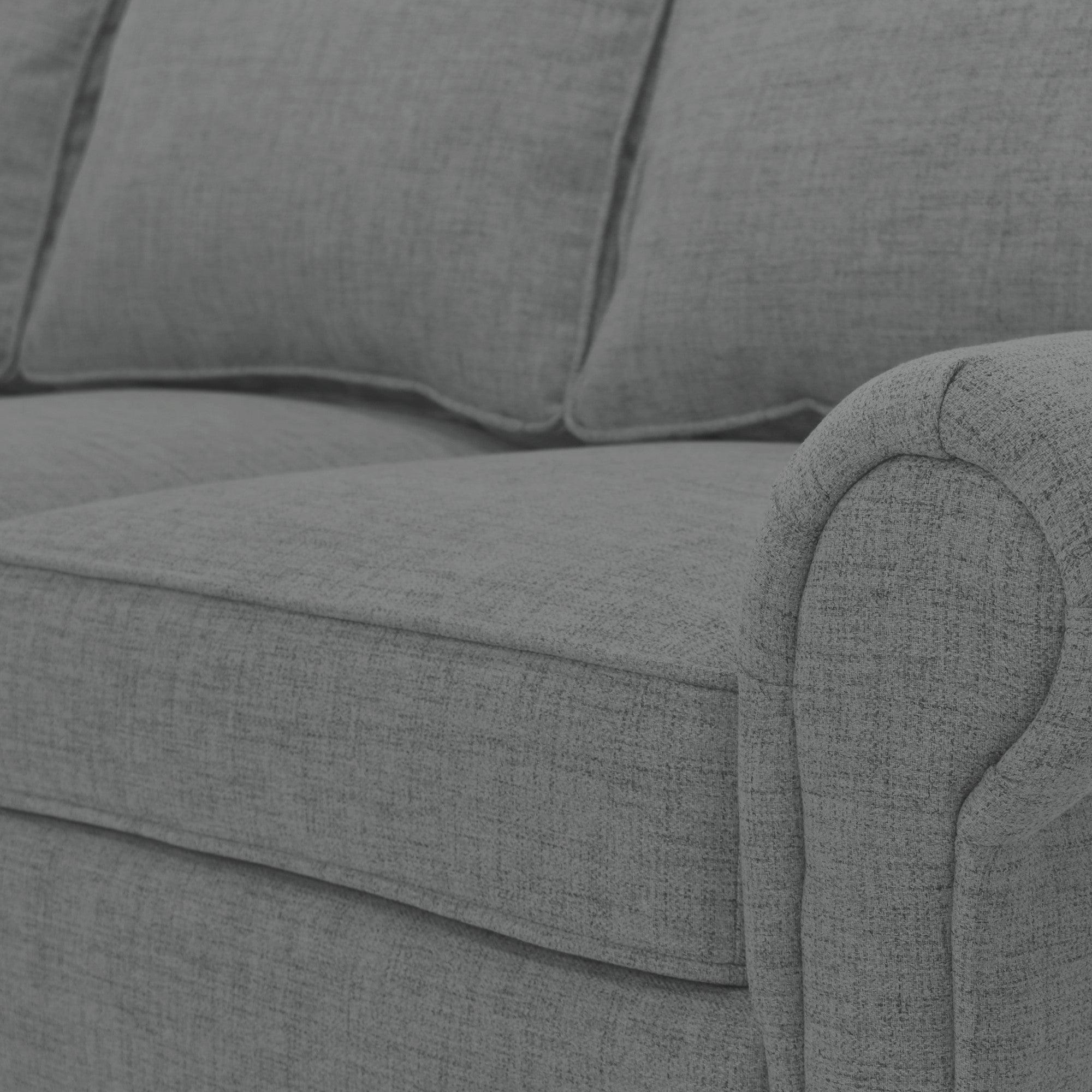 Sofa Lancaster Tela Poliester Gris - VIRTUAL MUEBLES