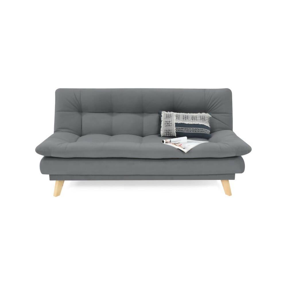 Sofa Cama Munich 3 Posiciones Tela Gris - VIRTUAL MUEBLES