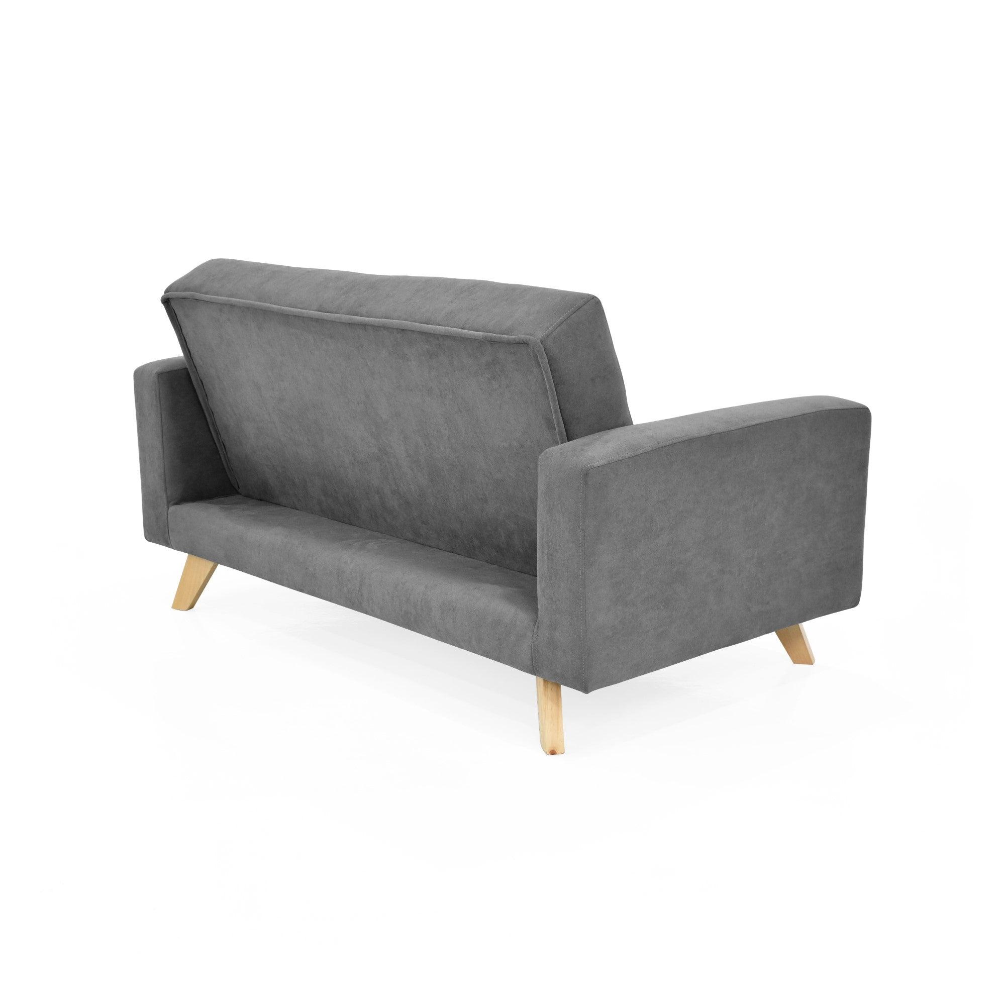 Sofa 2 Puestos Barza Tela Gris - VIRTUAL MUEBLES