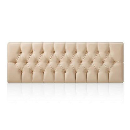 Cabecero Tapizado Base Cama Sencilla Rombos Beige - VIRTUAL MUEBLES