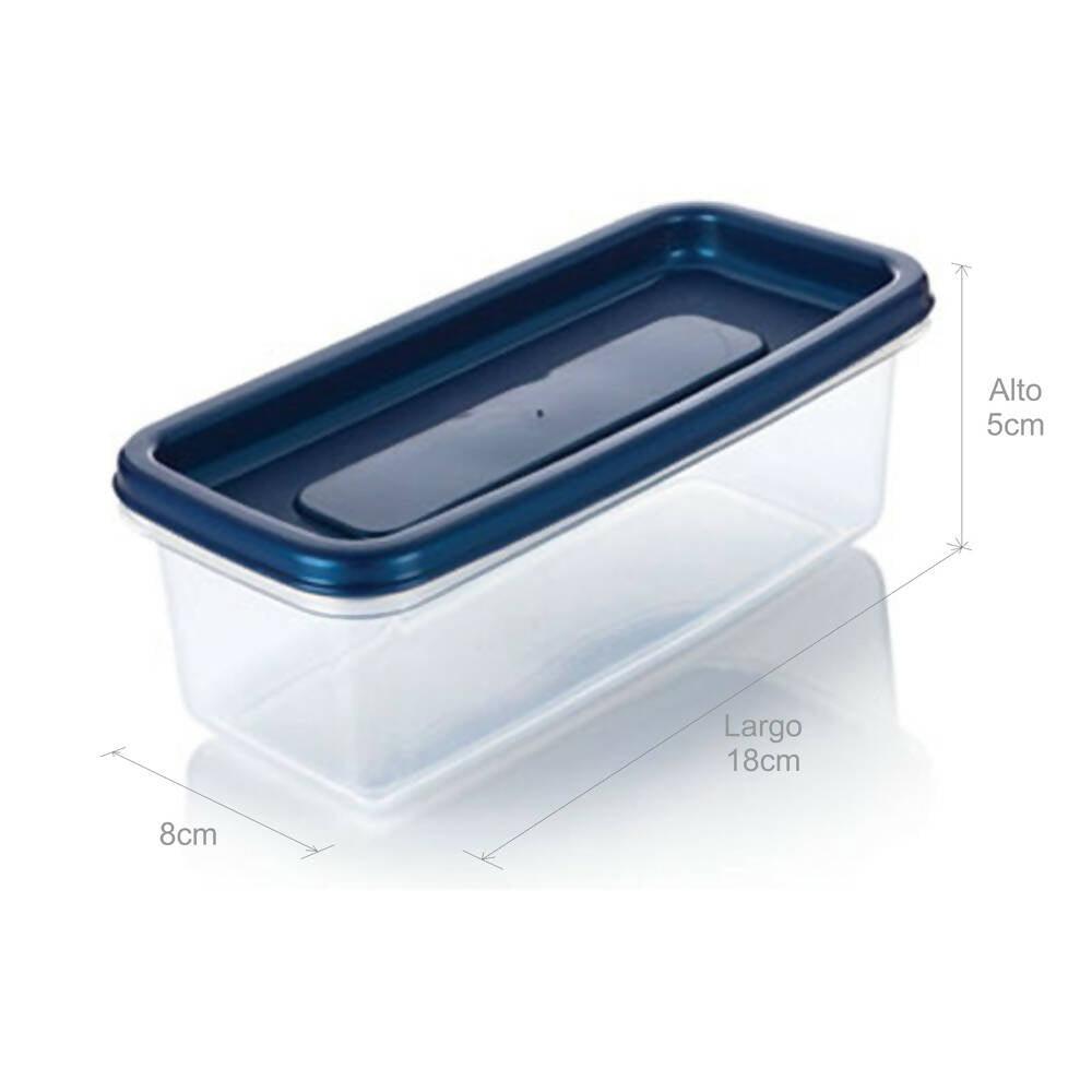 Recipiente Plus Rectangular 0.35L Azul Noche - VIRTUAL MUEBLES