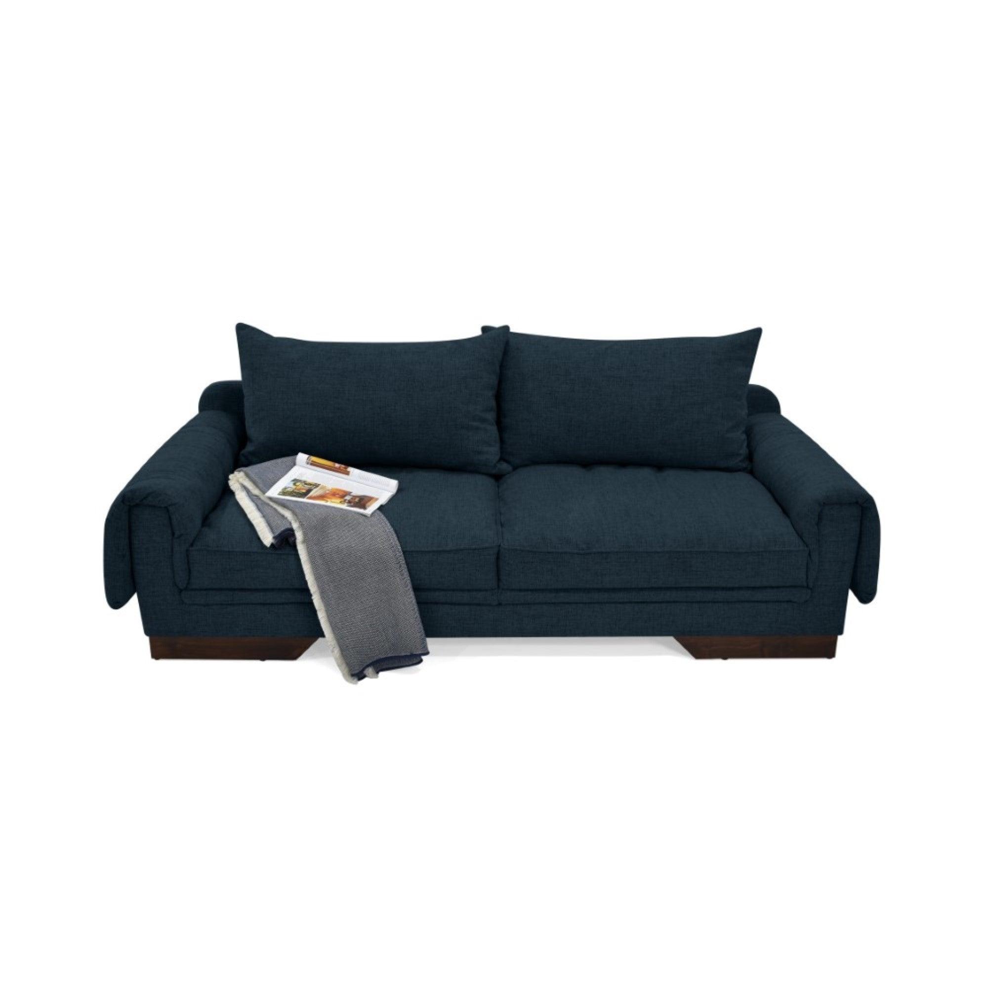 Sofa 3 Puestos Daytona Tela Poliester Plomo - VIRTUAL MUEBLES