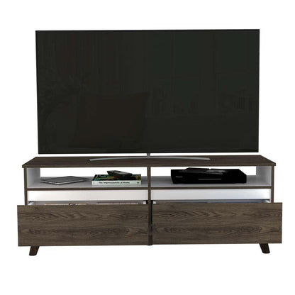 Mesa para TV Urko color Chocolate y Blanco para Sala.