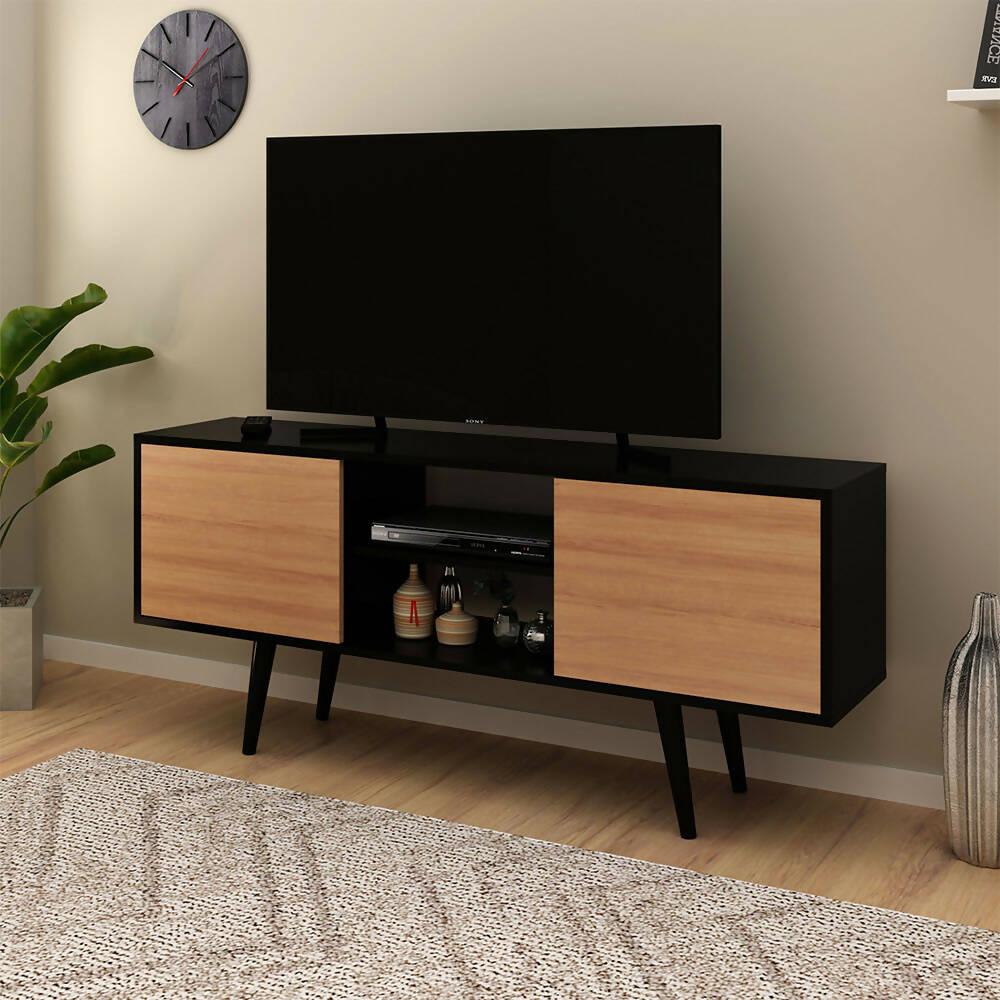 Mesa para TV Ecuador Negro/Almendra - VIRTUAL MUEBLES