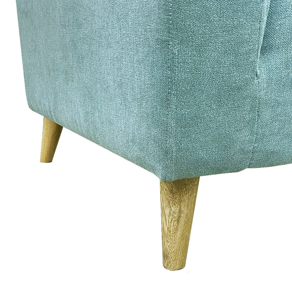 Combo Sofá Verde Menta (66x163x64) y Mesa de Centro Hexagonal Blanca
