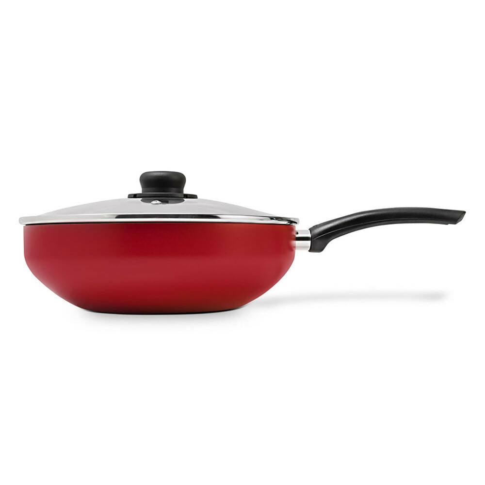 Sartén Wok con Tapa Red 28 cm Rojo - VIRTUAL MUEBLES