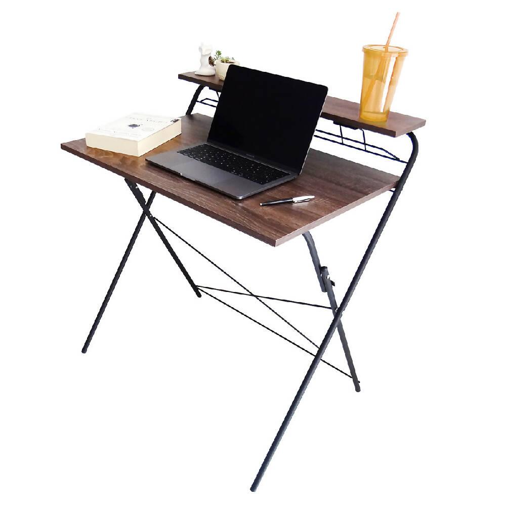 Escritorio plegable base negra rustic tabacco - VIRTUAL MUEBLES