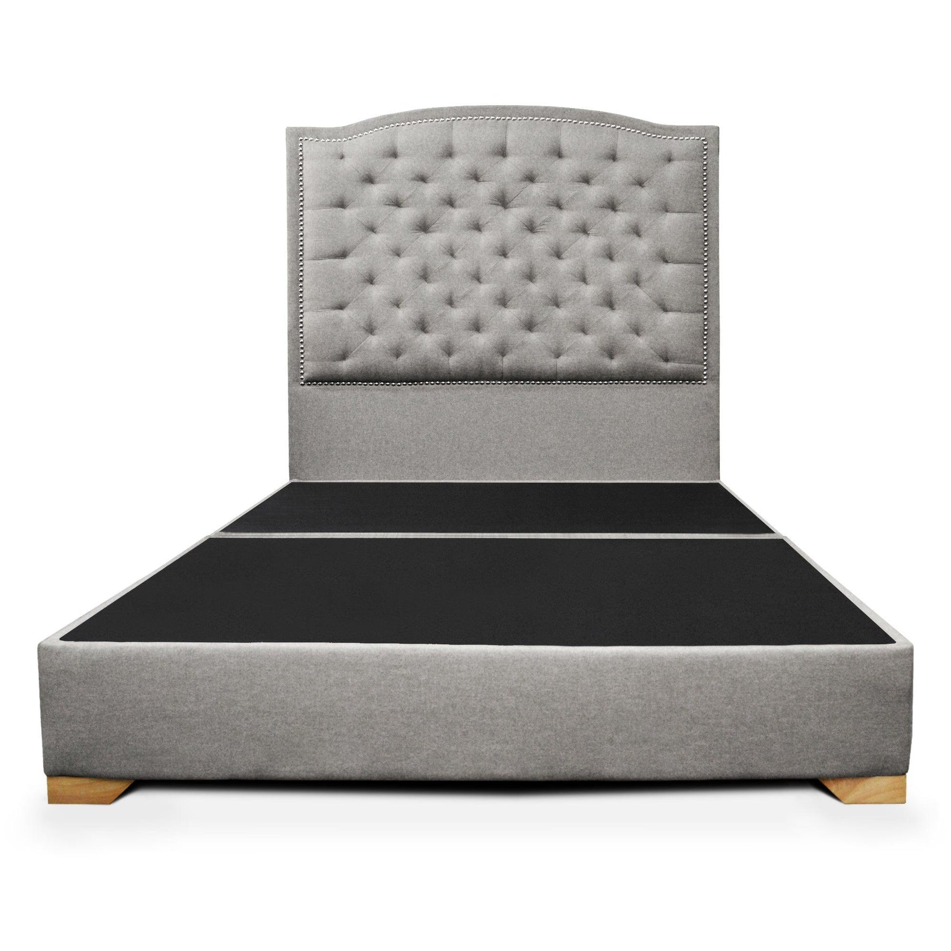Cama Lawrence tela gris 160 cm - VIRTUAL MUEBLES