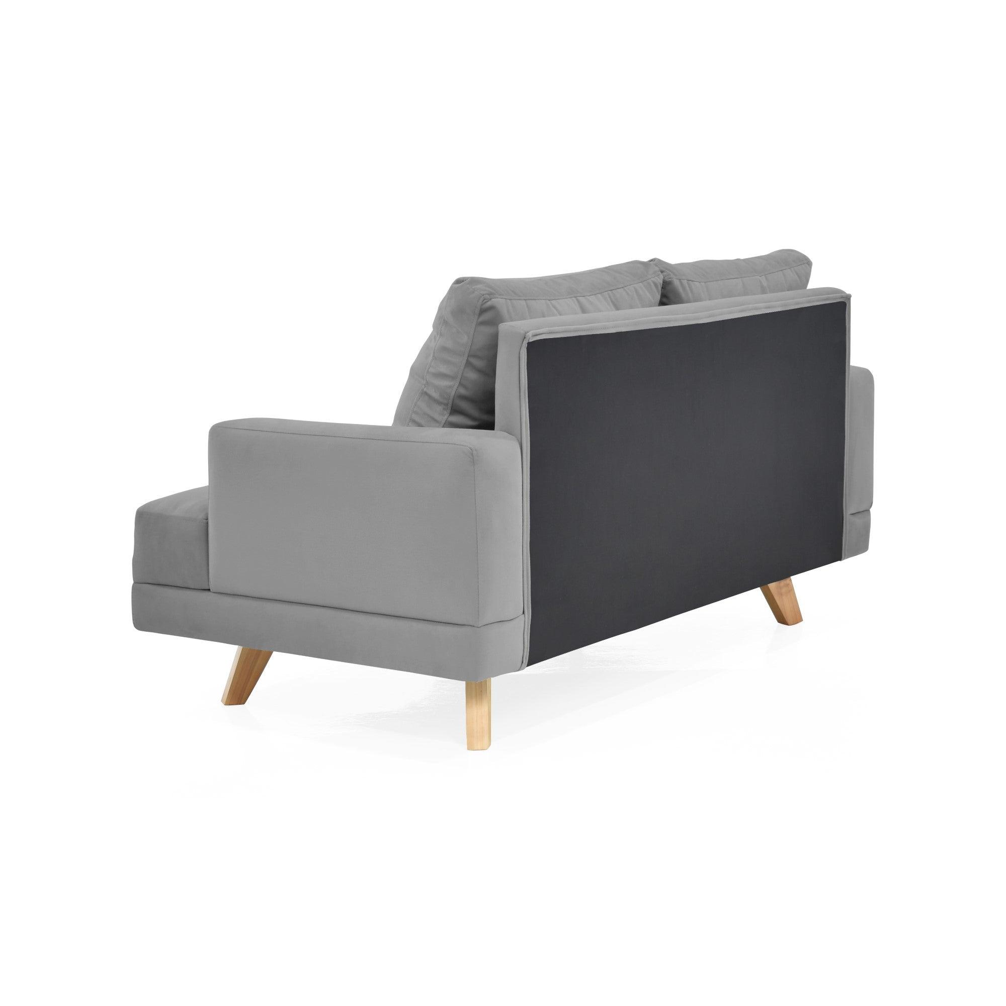 Sofa 2 Puestos Lisboa Tela Gris - VIRTUAL MUEBLES