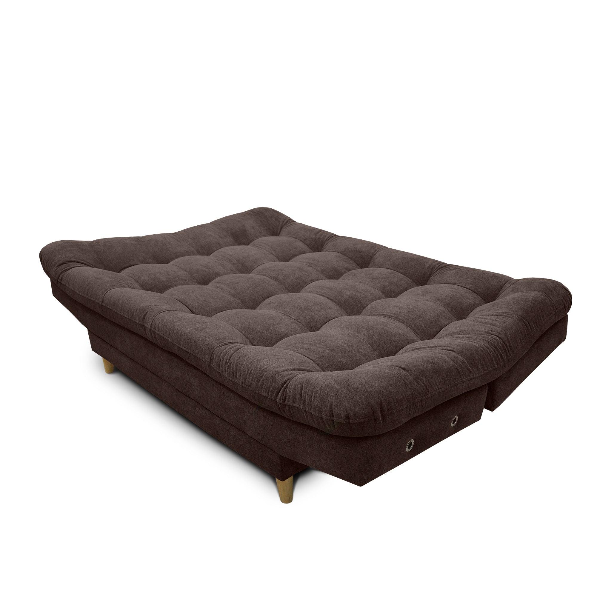Sofacama Carvallo Lux Tela Café - VIRTUAL MUEBLES