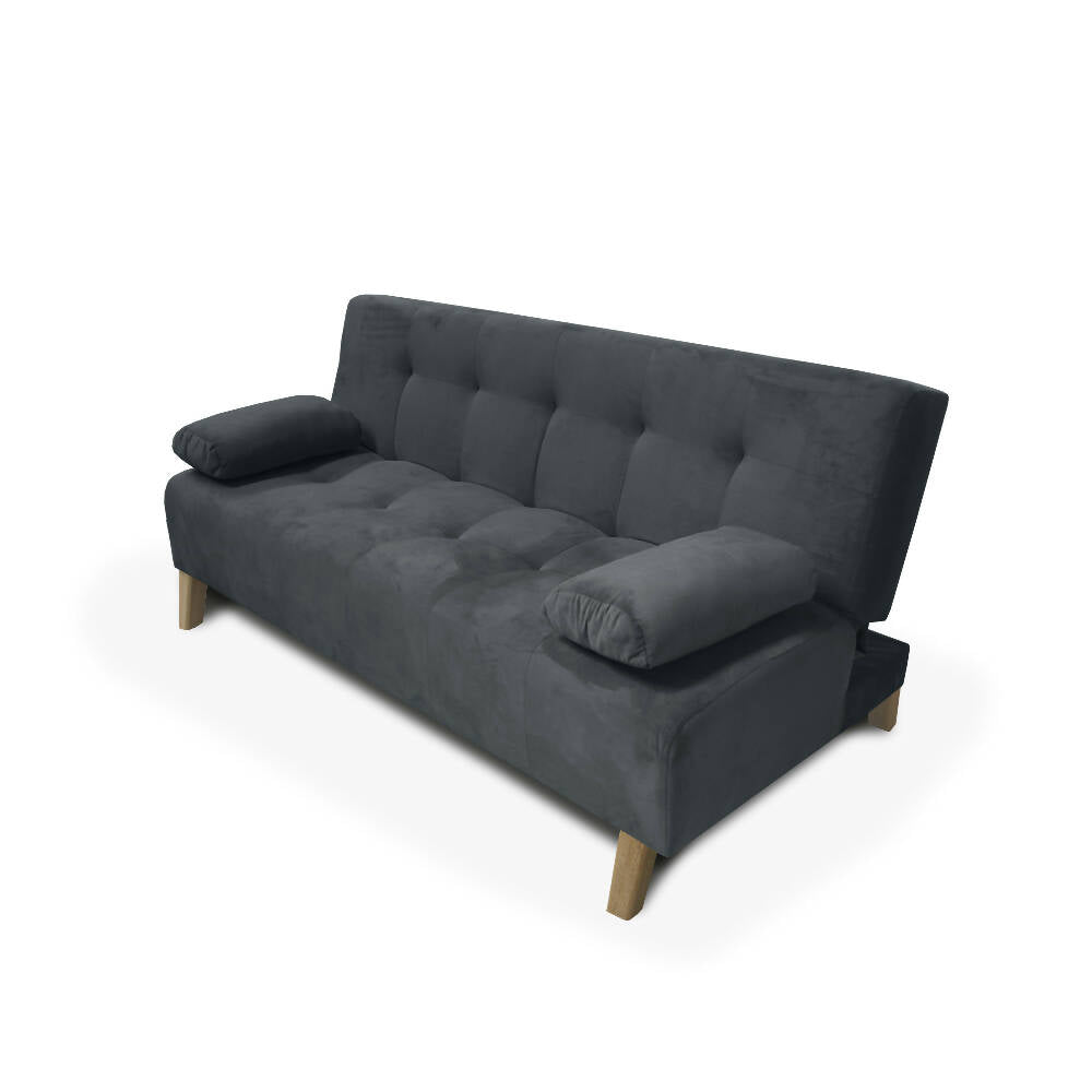 Sofá Cama Glaser 3 Posiciones Tela Gris