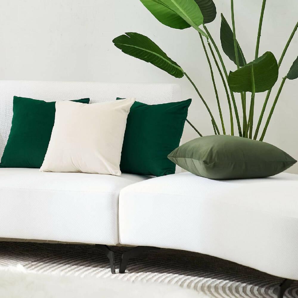 Funda Para Cojin Decorativo Cuadrado En Tela Verde Esmeralda - VIRTUAL MUEBLES