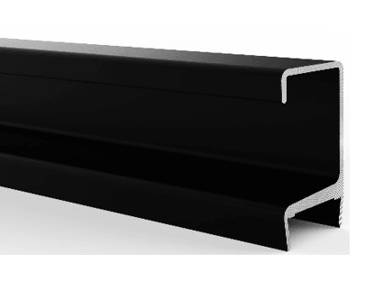 Perfil manija c para tablero 15mm negra - VIRTUAL MUEBLES
