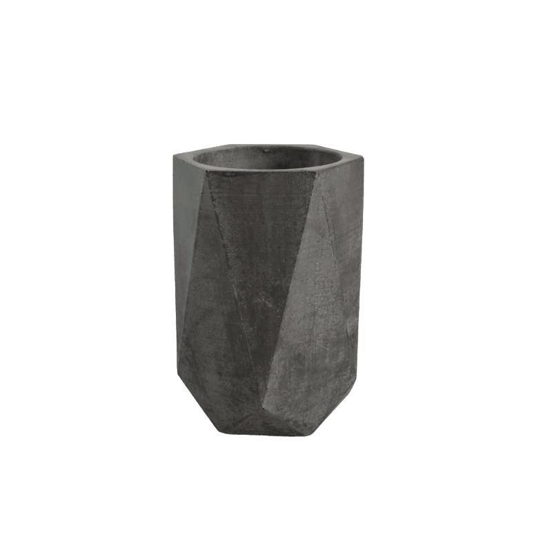 Florero Jarrón de Cemento 11x7 cm Oscuro - VIRTUAL MUEBLES